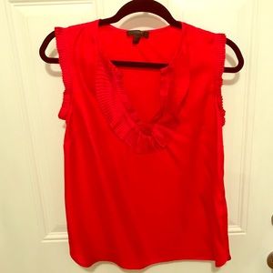 Holiday red silk blouse